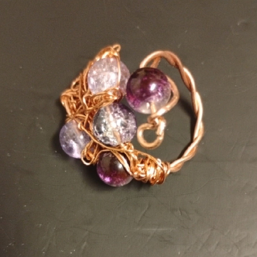 Elegant Wire Wrapped Beaded Ring